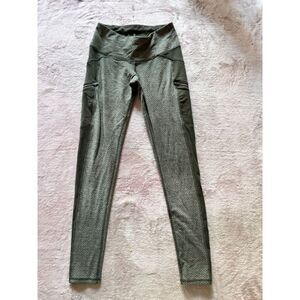 Athleta‎ Womens Olive Green Criss Cross Drifter Tights size 2Xsmall